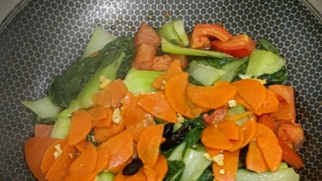 番茄炒油菜的做法