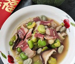 #春天的鲜味#应季美味咸肉炒蚕豆豆瓣的做法