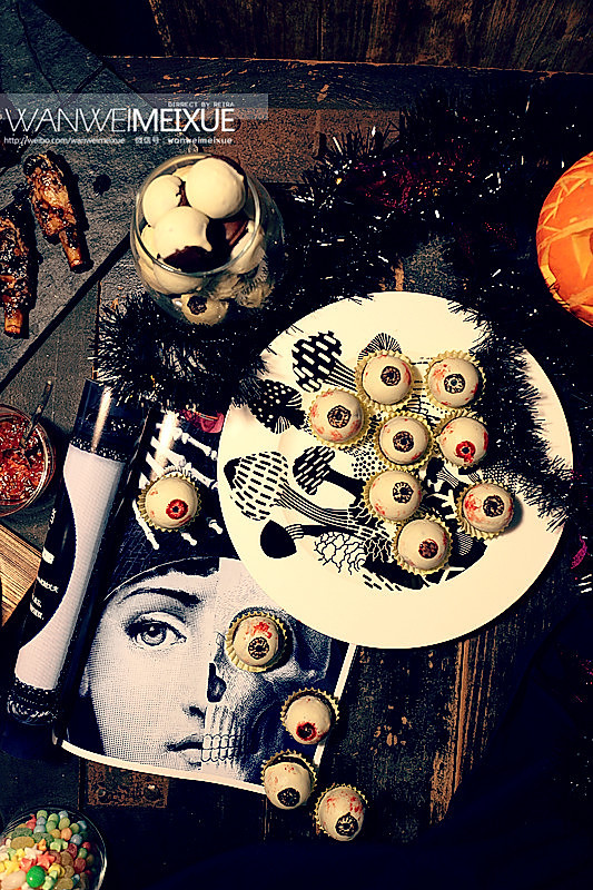 万圣节搞怪美食  新鲜眼球（红丝绒迷你蛋糕）的做法