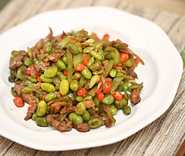 青椒毛豆炒肉丝-迷迭香的做法