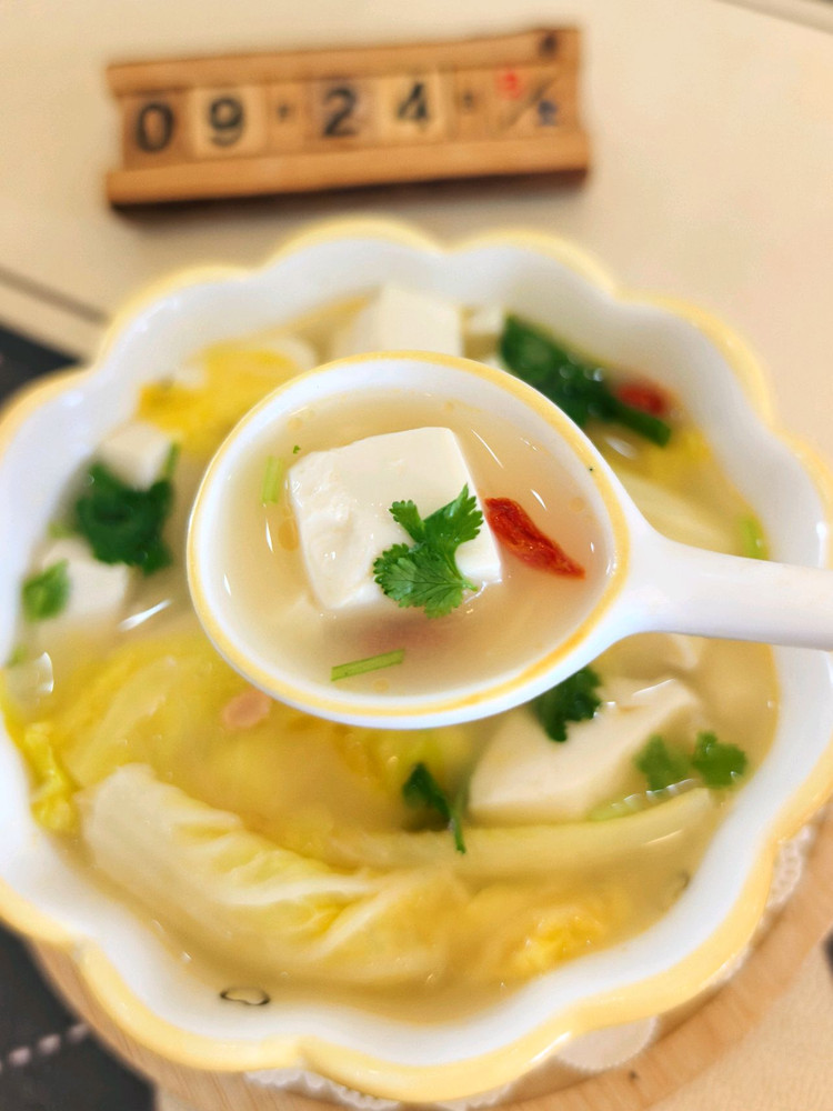 超级低脂白菜豆腐汤的做法