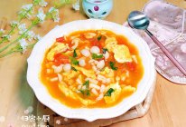 十分钟开胃美食-番茄白玉菇鸡蛋汤#中小学生做饭指南#的做法