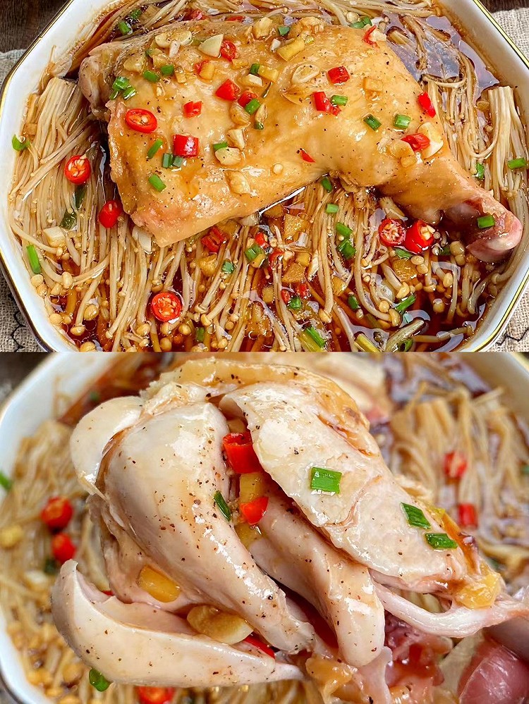 低卡餐,超美味的无油蒸鸡腿~的做法