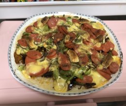 米饭披萨（食材随机版）有啥用啥的做法