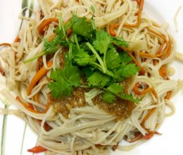 金针菇拌虫草花的做法