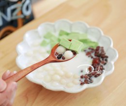 椰汁抹茶布丁白玉丸子的做法