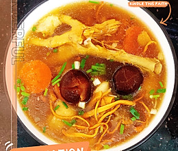 快手版香菇墨鱼炖鸡的做法