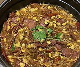 豆芽牛肉粉丝煲的做法