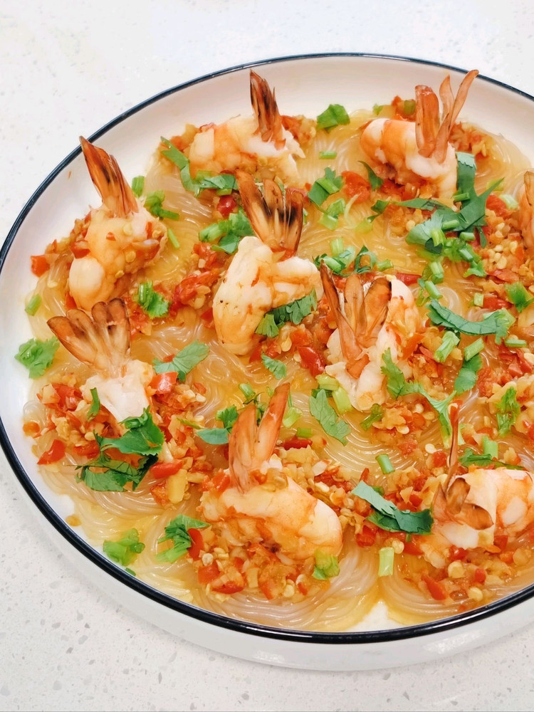 蒜蓉粉丝凤尾虾的做法