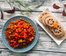 凉拌卤花生+莲藕的做法