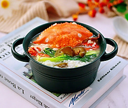 #肉食者联盟#螃蟹青菜辣椒粥的做法
