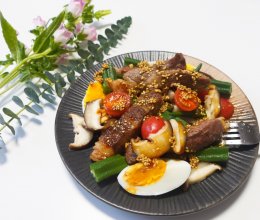 和牛轻食暖沙拉的做法
