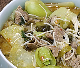 酸菜牛肉的做法