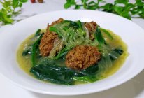 炸肉粉条菠菜汤的做法