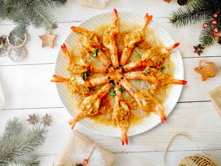 营养美味:蒜茸粉丝虾的做法