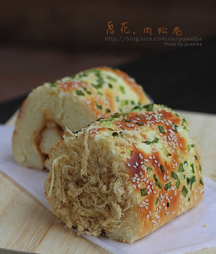 葱花肉松卷的做法