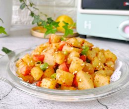 烤箱版火腿土豆丁，健康无油，好吃不胖！的做法