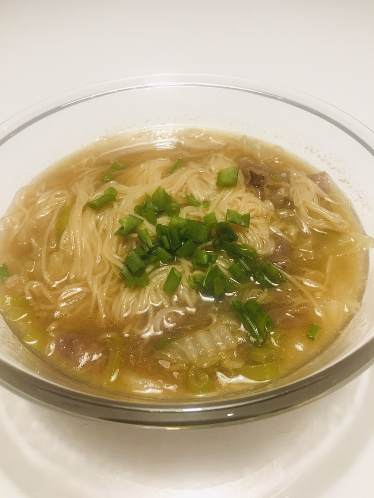 白菜炝锅面（快手餐）的做法