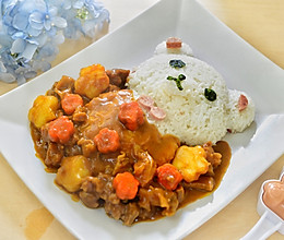 小熊泡澡咖喱牛腩饭#咖喱萌太奇#的做法