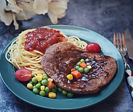 牛排意面套餐#舌尖上的春宴#的做法
