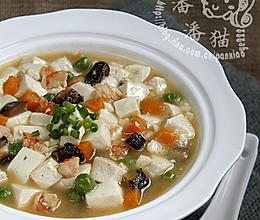 虾仁五彩豆腐羹的做法