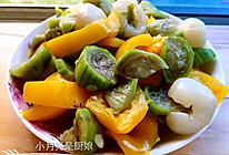 翡翠妃子笑-丝瓜炒荔枝的做法