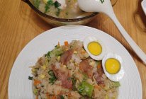 快手版 腊肠煲仔饭+三鲜汤的做法