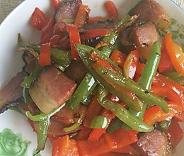 彩椒炒熏肉的做法