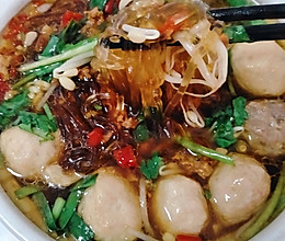 #橄榄中国味 感恩添美味#砂锅肉丸土豆粉，酸辣粉的做法