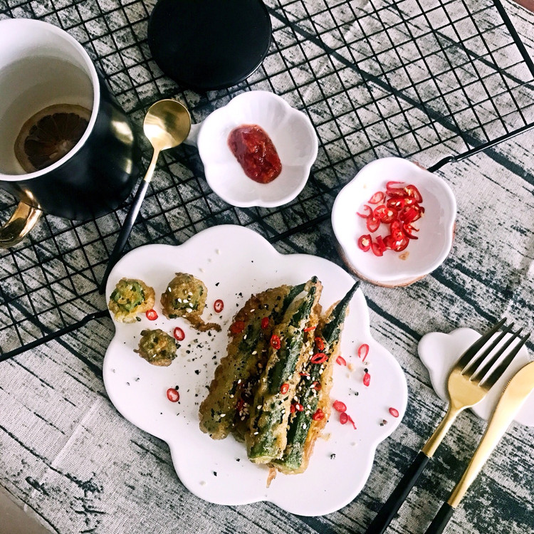 香炸秋葵的做法