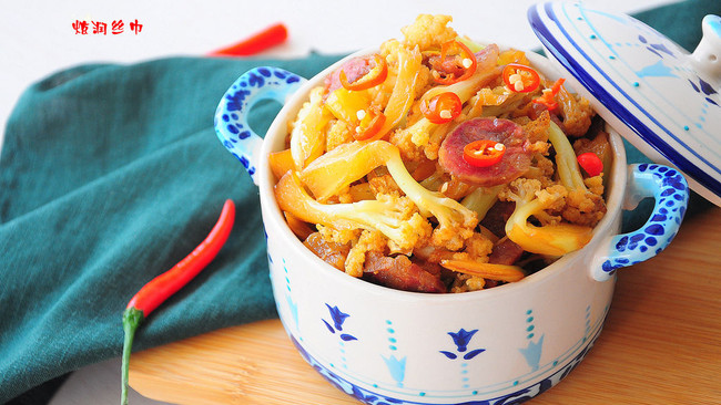 腊肠炒花菜#洁柔食刻，纸为爱下厨#的做法