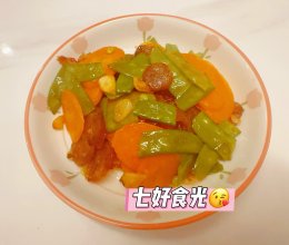 快速出锅的家常小炒~~~腊肉炒荷兰豆的做法