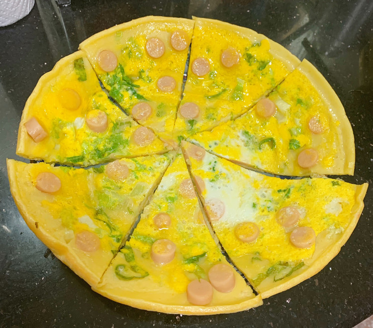 家常火腿青菜鸡蛋饼的做法