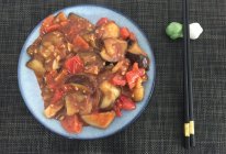 低油版西红柿香菇烧茄子的做法