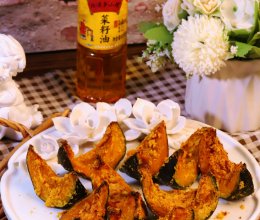 #中秋跟着金龙鱼外婆乡小榨菜籽油一起吃香喝辣#咸蛋黄烤南瓜的做法