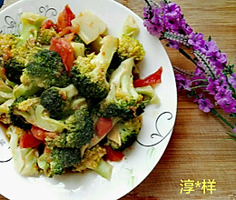 番茄干焖西兰花的做法