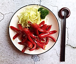 #换着花样吃早餐#还原深夜食堂第一话の红色香肠的做法