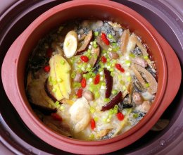 乌鸡养颜粥的做法