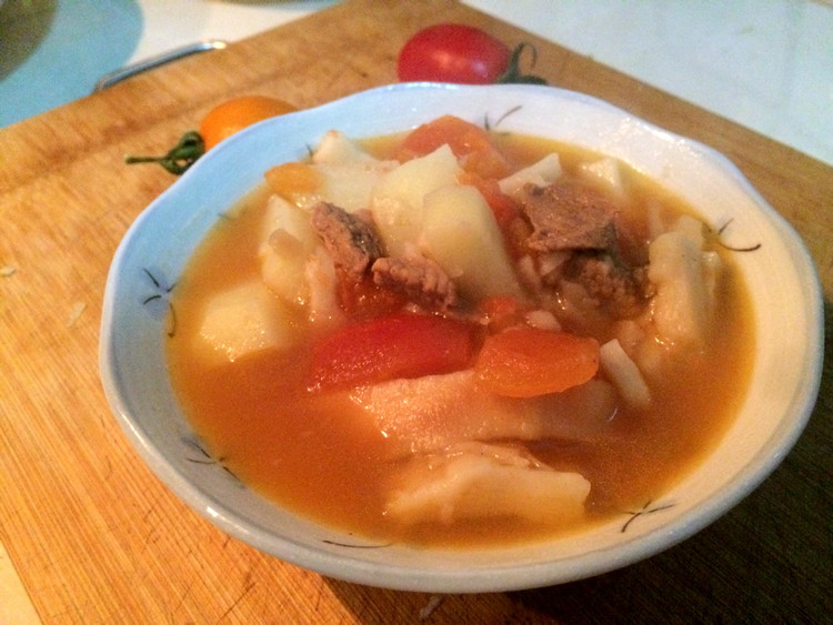 西红柿牛肉烩饼的做法