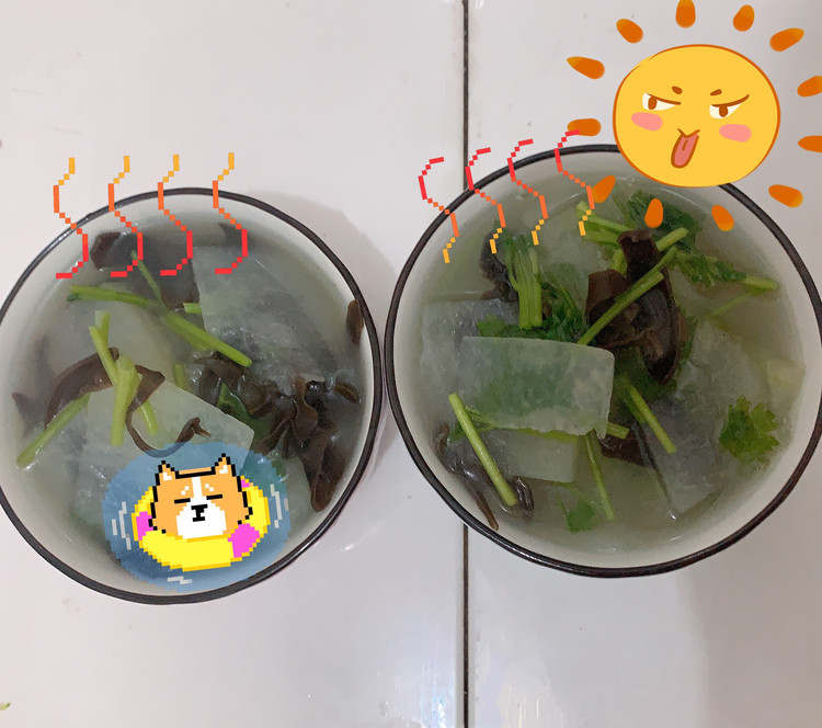 减肥食谱 | 冬瓜木耳香菜汤（零基础掉称快）的做法