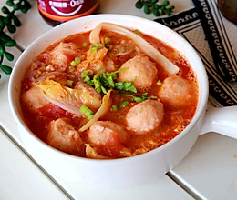 番茄虾仁丸子汤的做法