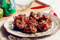 肉末炒一切@蒜香肉末辣酱烤香菇的做法