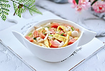 #换着花样吃早餐#海鲜菇鸡蛋汤的做法