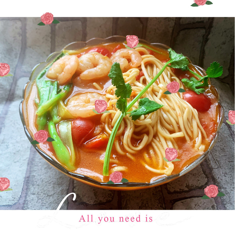 番茄虾仁面的做法