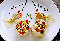 李孃孃爱厨房之—— 玫瑰花、金鱼饺子（饺子皮版）的做法