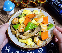 虾仁平菇炒时蔬 | 火锅剩余食材炒盘菜的做法