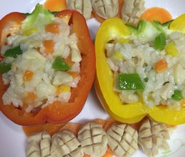 彩椒饭的做法