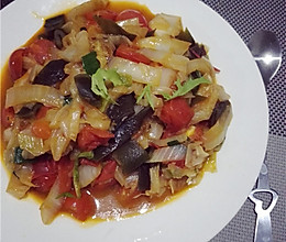 西红柿海带清炒白菜的做法