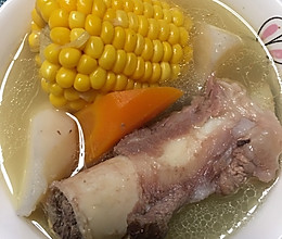 山药胡萝卜甜玉米大骨头汤的做法