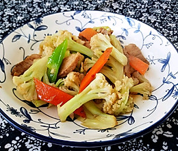 肉炒有机菜花的做法